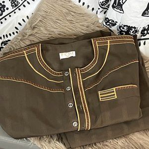 Islamic clothing Thobe Muslim Men Clothing Ramadan Robe Suit